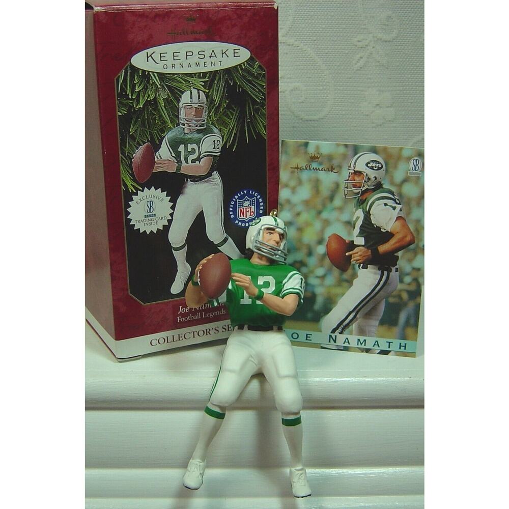 HALLMARK ORNAMENT JOE NAMATH #3 IN FOOTBALL LEGENDS SERIES--1997 - Picture 1 of 4